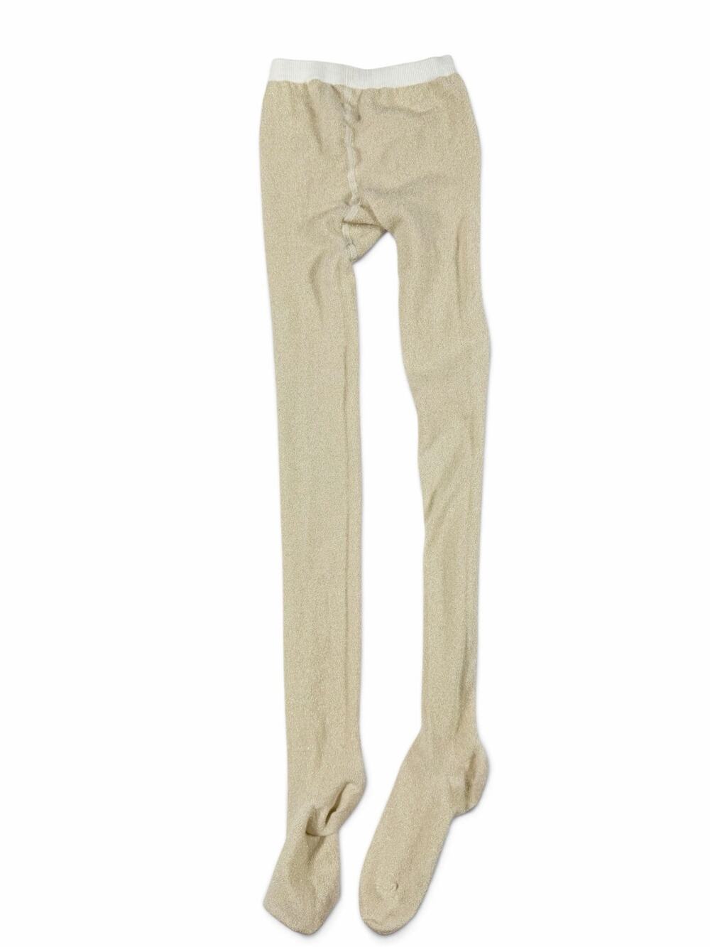 Hanna Andersson Girls Metallic Gold Shimmer Tights Size 10-12